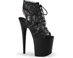 Pleaser - FLAMINGO896LC Hoge hakken - Paaldans schoenen - 39 Shoes - Zwart