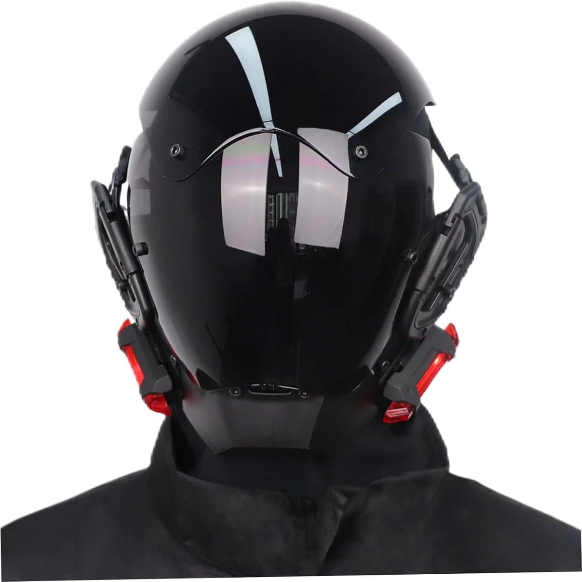 Futuristisch LED Cyberpunk Masker Rood Licht - Verstelbaar Cosplay Helm voor Feest en Disco — afbeelding 1