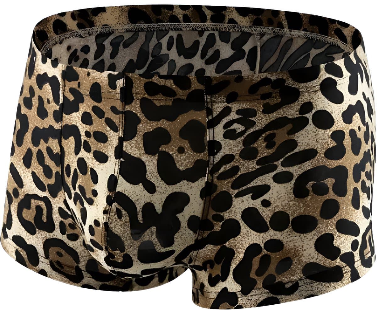 Heren Boxershort Luipaardprint - Zwart/Bruin - Sexy Herenondergoed - Maat XL | LS163 — afbeelding 1
