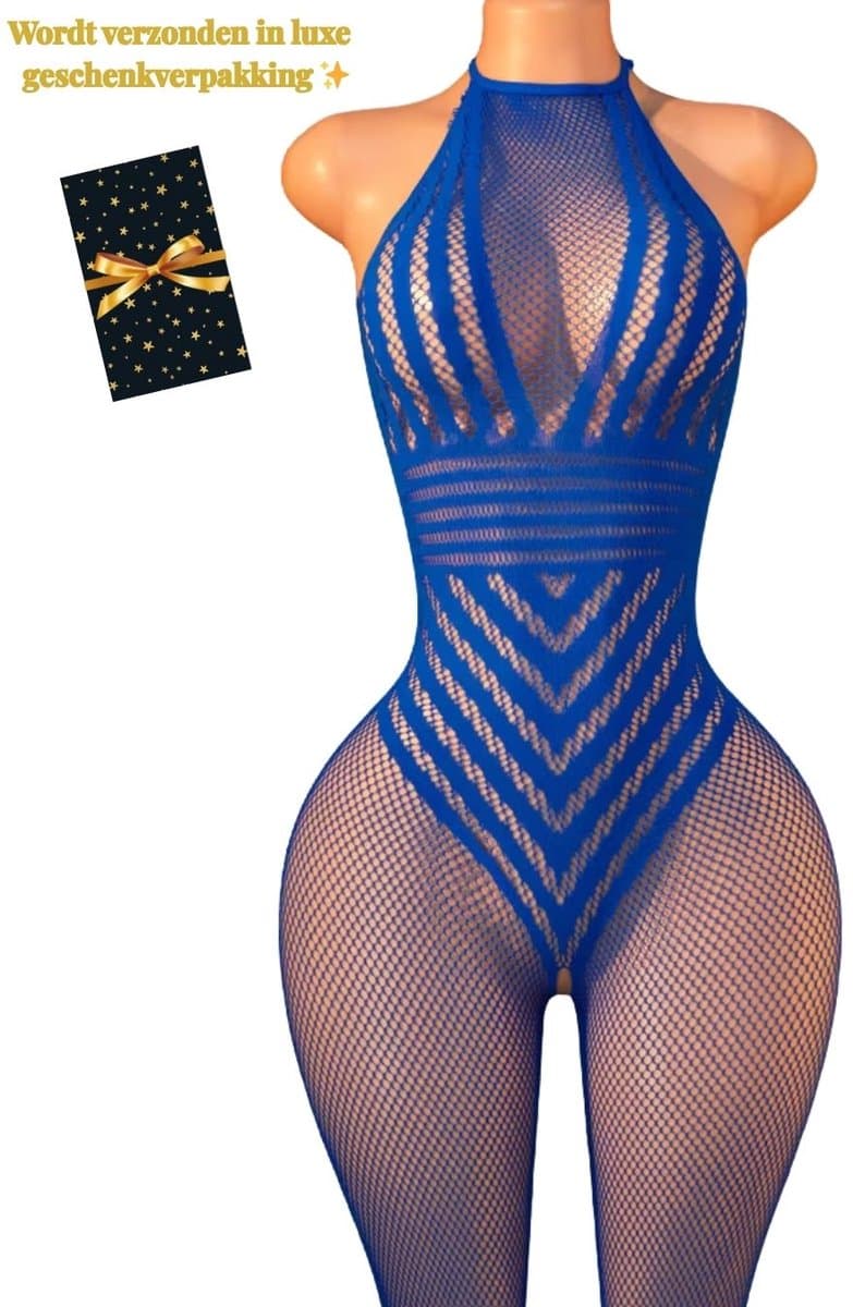 Sexy Lingerie – Erotische Catsuit – Lingerie Erotisch – Lingerie Sexy Setje – Kant – Netstof – Dames lingerie – Erotische verleidelijke Bodystocking – Kinky – One Size – Dare to Undress — afbeelding 1