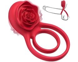 Vibrerende Cockring Silliconen - Met Roos Clitoris stimulator - Penisringen voor mannen - Sex toys voor koppels - Jespro