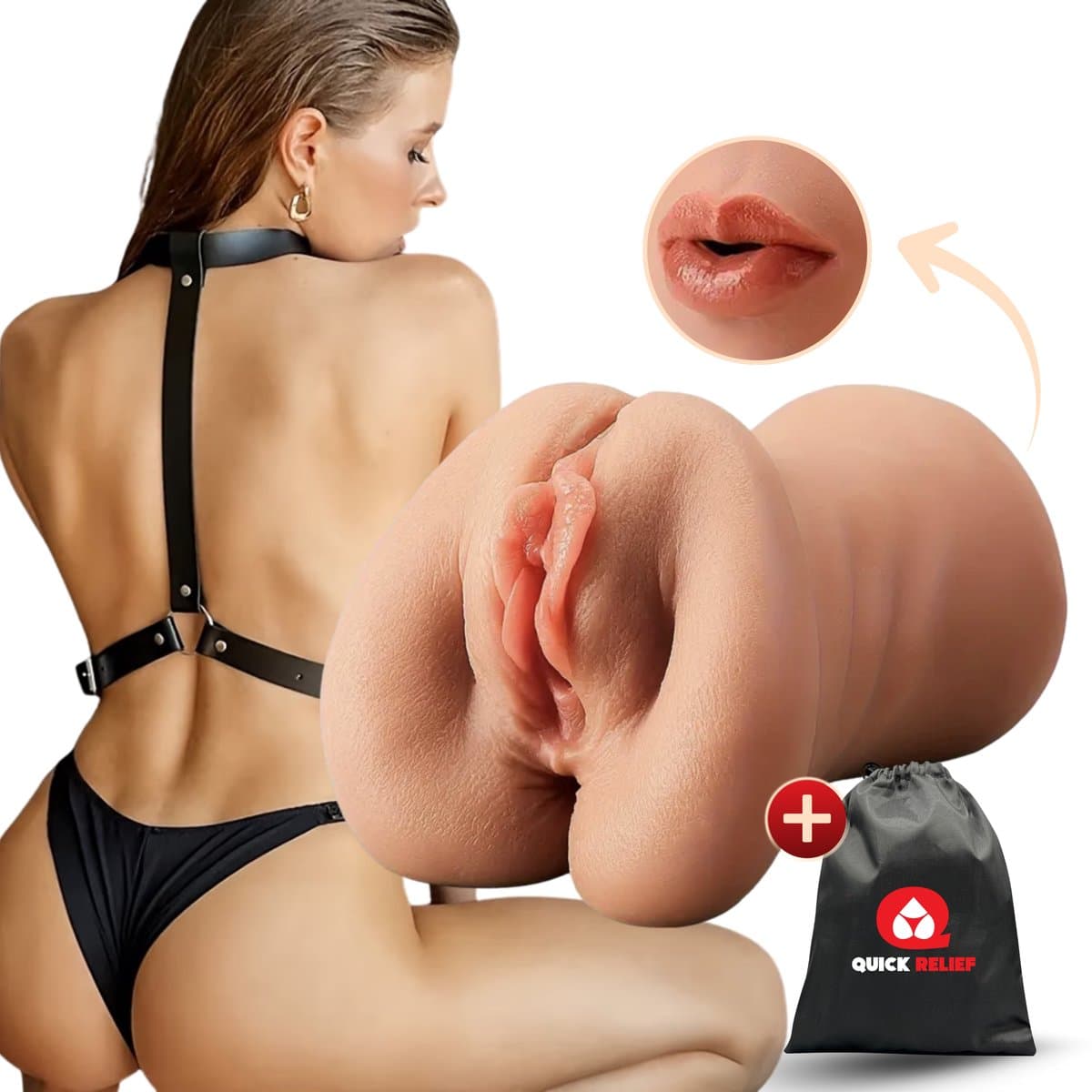 Quick Relief Silvana™ - Masturbator - Pocket Pussy - Sex Toys voor Mannen - 3 in 1 - Realistisch - Sex Toys voor Mannen - Kunstvagina — afbeelding 1