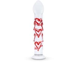Gildo - Glazen G-spot/Prostaat Dildo Met Hartjes No.30 - 17 cm