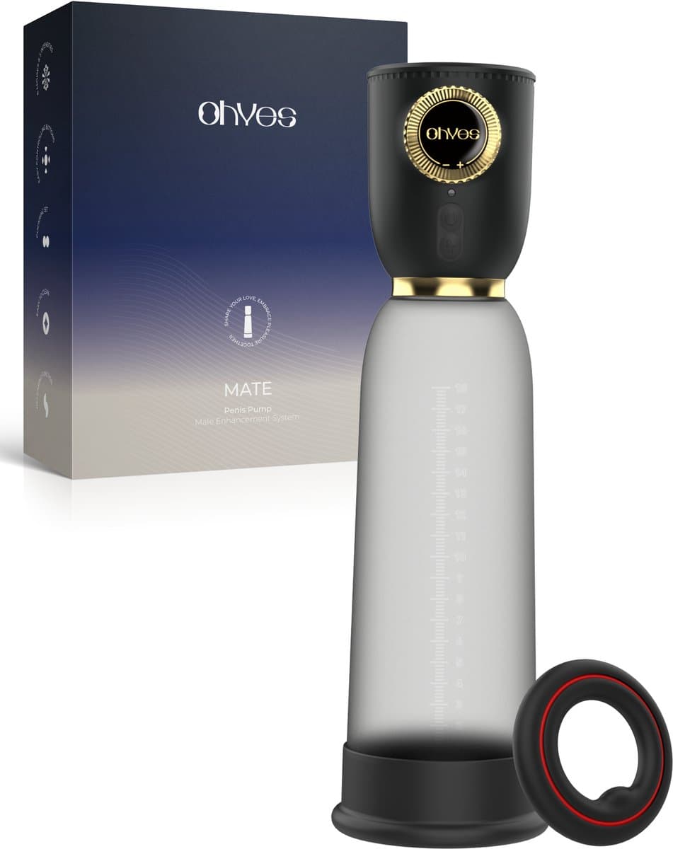 OHYES Automatische Penispomp met Cockring Set - Sex toys voor mannen - Elektrische penis pomp — afbeelding 1