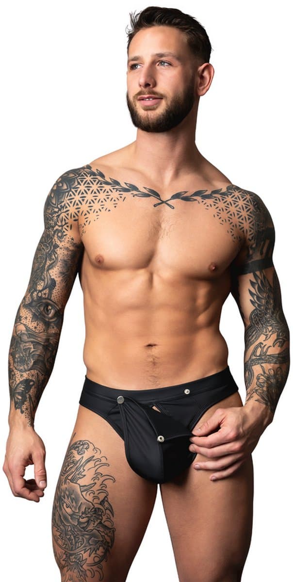 Male Power Sexy Snap Off Tanga - Zwart - Maat L/XL — afbeelding 1