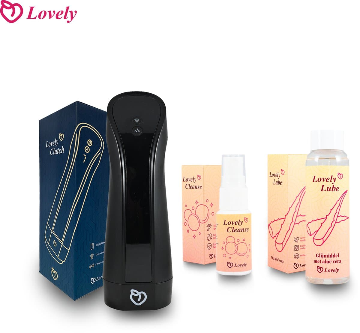 Lovely Clutch-Lovely Lube-Lovely Cleanse- Mannen Masturbator-Kunstvagina- Sex Toy-Glijmiddel-Aloe vera-schoonmaakproduct-Reiniger Spray-huidvriendelijk-Antibacterieel-Seksspeeltje — afbeelding 1