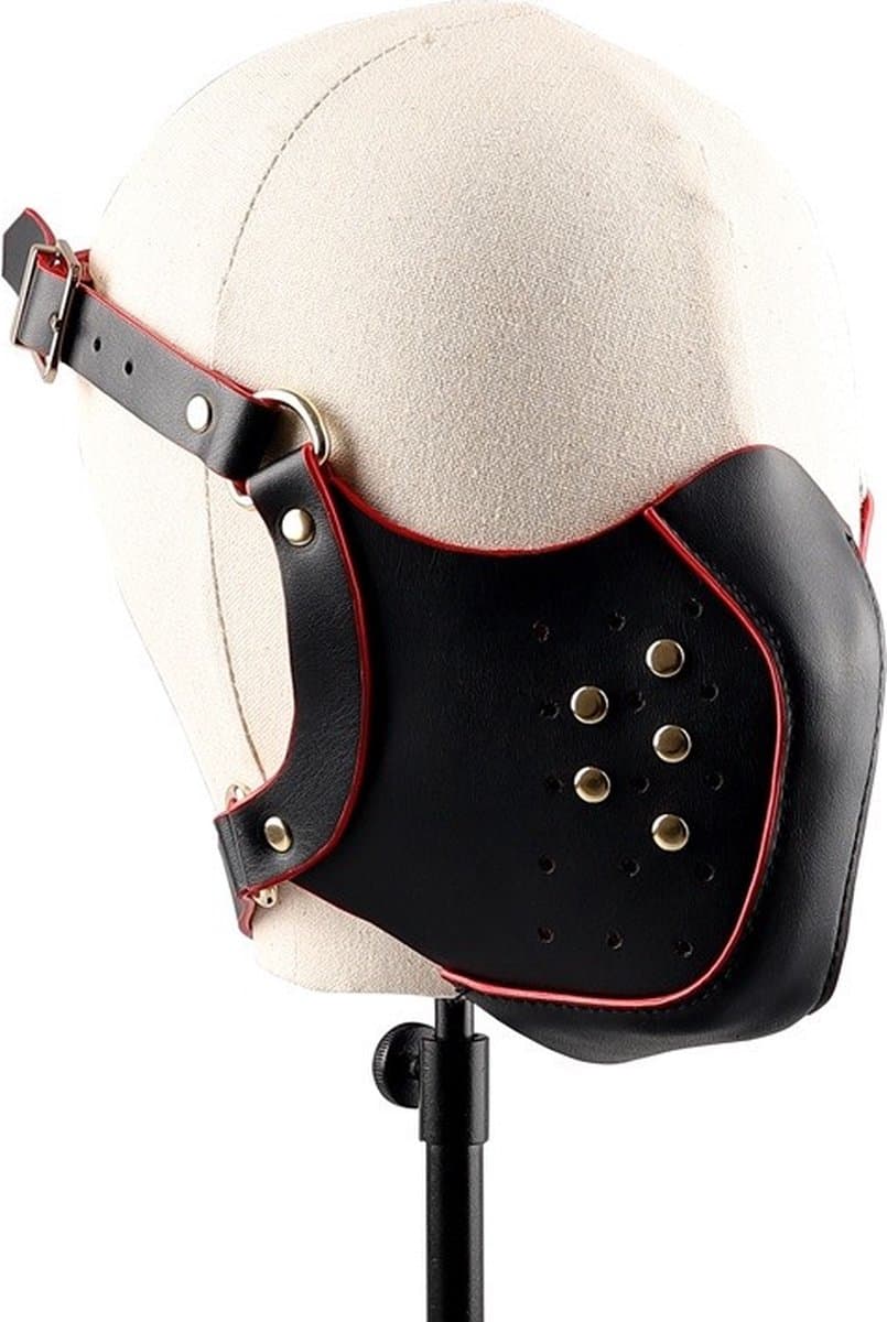 Nooitmeersaai - Leren BDSM mondmasker - zwart — afbeelding 1
