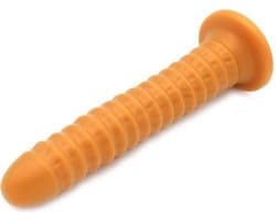 Gold Play - Soft Liquid Siliconen Anaal Dildo Ribbed - Goud M