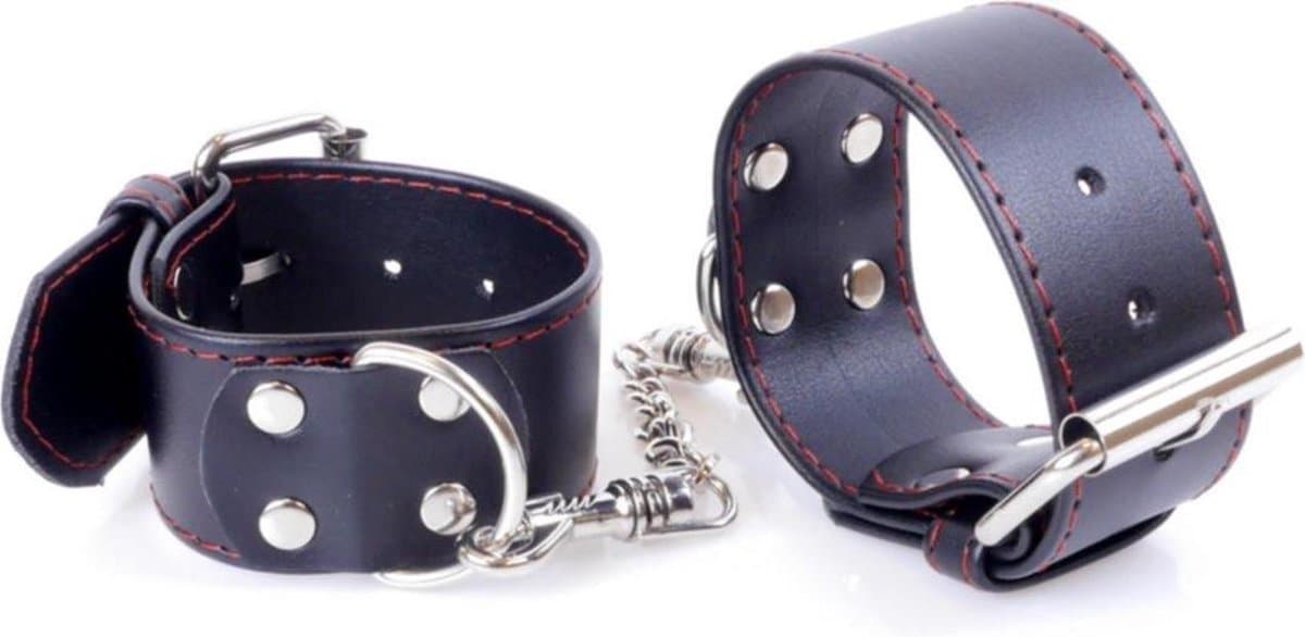 Bossoftoys - Handcuffs - Handboeien - met Studs - Wristcuffs - 4 Cm - Red Line - 33-00115 — afbeelding 1