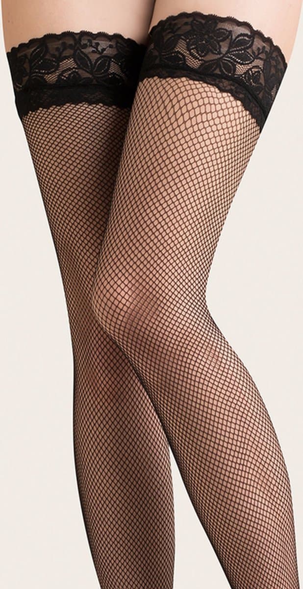 Netkousen - Hold up Kousen - Kabarette 151 - Zwart - Maat: XL/XXL — afbeelding 1