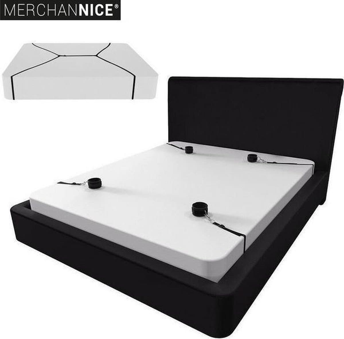 Bondage Set Voor Onder Het Bed | 4 Vastmaak punten | Verstelbare Maat | Seks Essentials | Zwart | Hold Me... — afbeelding 1