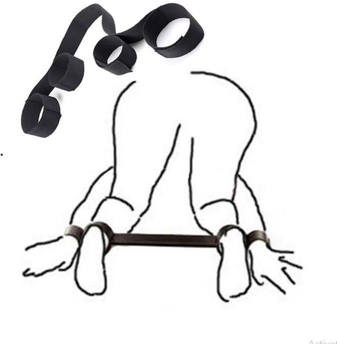 BDSM- sex handboeien- Enkelboeien- Volwassenen- Seksspeeltjes- Bondage- Boeienset voor handen en enkel – Zwart — afbeelding 1
