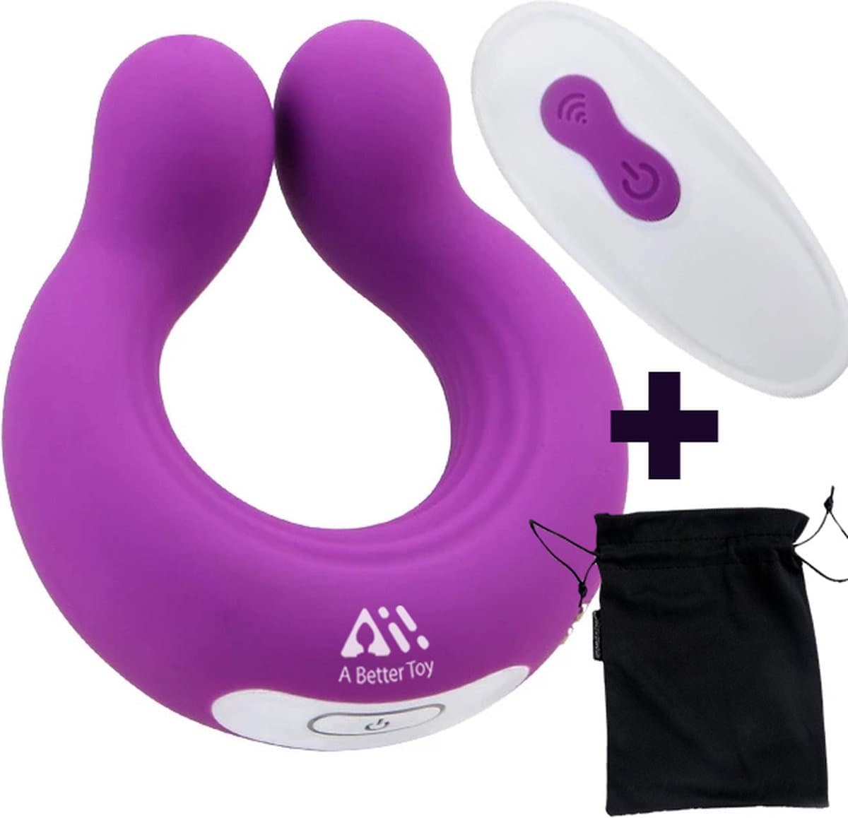 Aii Cockring Vibrerend met afstandsbediening + Gratis Opbergtas - 9 standen clitoris stimulator - Penisring - Vibrerende cockring – Sex Toys voor Vrouwen en Mannen - Seksspeeltjes - paars — afbeelding 1