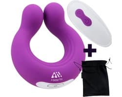 Aii Cockring Vibrerend met afstandsbediening + Gratis Opbergtas - 9 standen clitoris stimulator - Penisring - Vibrerende cockring – Sex Toys voor Vrouwen en Mannen - Seksspeeltjes - paars
