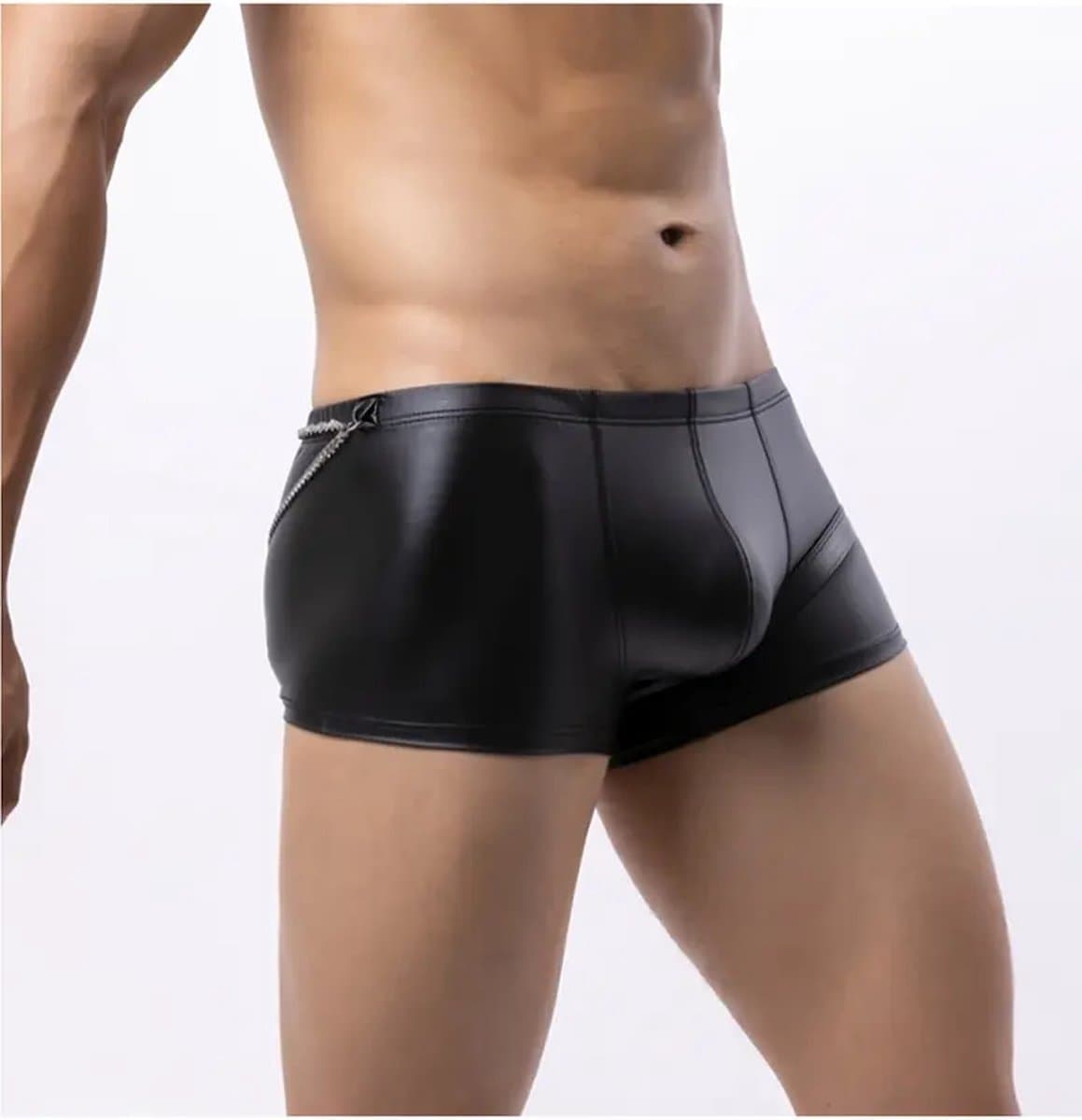 Boxer-Latex-Sexy-Heren-Ring-Gay-Leer-Goedkoop-Opvallend-Erotisch-Spannend — afbeelding 1