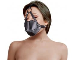 Hoofdharnas met Mondbedekking en Ademend Ball Gag - Zwart