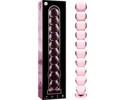 NEBULA SERIES BY IBIZA - MODEL 22 DILDO BOROSILICATE GLASS 21.5 X 2.5 CM PINK | ANALE KRALEN | ANAL PLUG | BUT PLUG | SEX TOYS