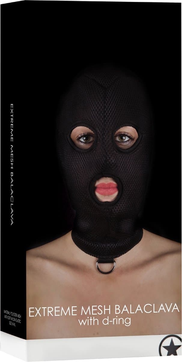 BDSM masker van netstof met D-ring — afbeelding 1