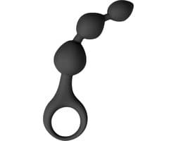 Siliconen anale kralen dildo - zwart