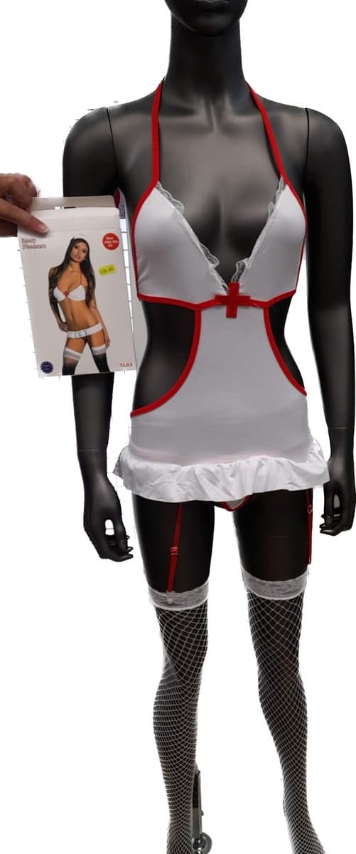 Body Pleasure TL03 Verpleegster-Stijl Outfit – One Size – Cadeaubox — afbeelding 1