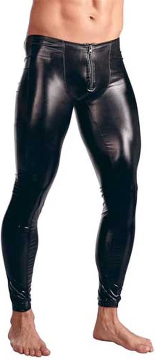 Strakke latex wetlook broek mannen - PU Leder - Club kleding - Erotische broek - Faux leer - Lange pijpen — afbeelding 1