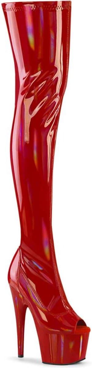 Pleaser - ADORE3011HWR Plateau Overknee Laarzen - US 9 - 39 Shoes - Rood — afbeelding 1