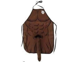 Grappig Schort Man – BBQ Schort met Spierlichaam & 3D Grap – Verstelbaar – Cadeau voor Mannen – Vrijgezellenfeest / Vaderdag
