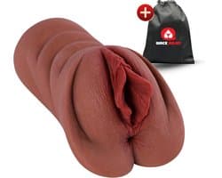 Quick Relief Natasha™ - Masturbator - Pocket Pussy - Seksspeeltjes voor Mannen - Bruin