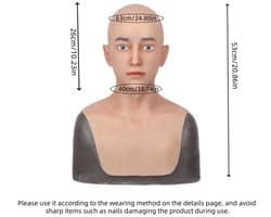 Realistisch Mannenmasker Siliconen – Full Head Gezichtsmasker – Cosplay & Halloween- Gezicht Man-