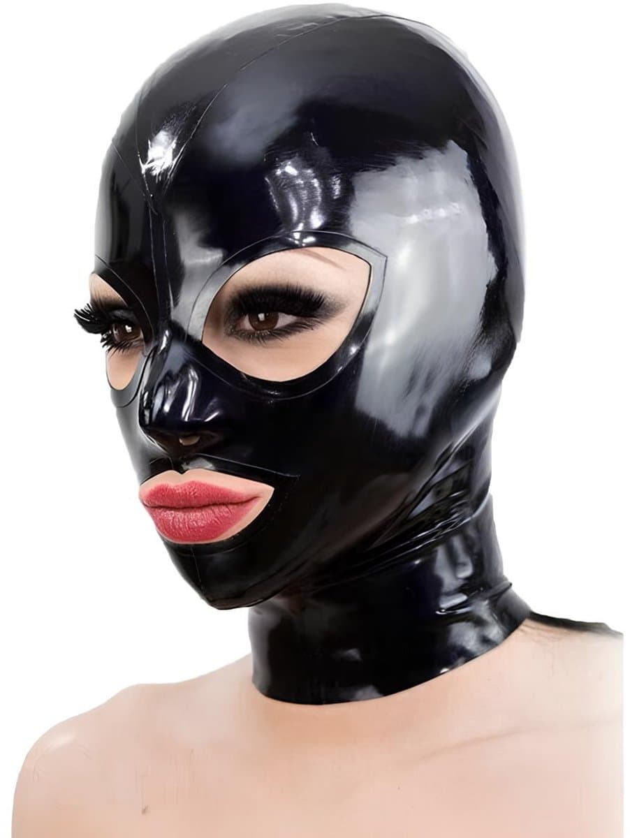 100% Latex Masker - Latex Erotiek - BDSM Masker - Fetish - Kinky Rollenspel - SM - Cosplay - Man/Vrouw - Seks - Erotisch - MET RITS - Extreme - Maat S/M/L — afbeelding 1