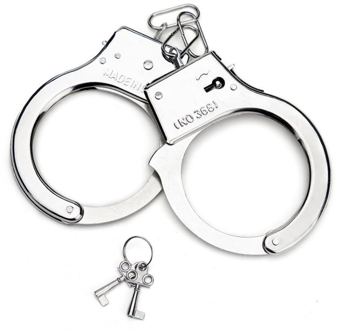Jonyx - Handboeien - Polsboeien - Metaal - Verstelbaar - Met 2 sleutels - Zilver - 22 cm — afbeelding 1