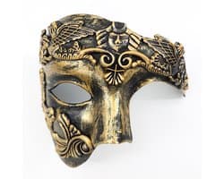 Halloween carnaval samurai masker mannen festival half gezicht masker partij aankleden, partij masker 1 stuk, goud