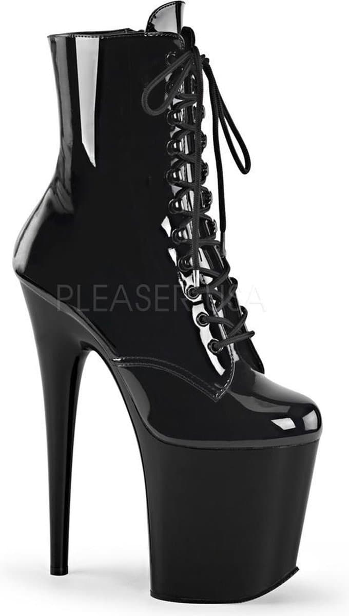 Pleaser - Flamingo-1020 Plateau Laarzen, Paaldans schoenen - Paaldans schoenen - 38 Shoes - Zwart — afbeelding 1