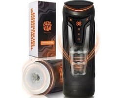 PureVibe® Pleasure Pulse V2 - Automatische Masturbator voor Man - Blowjob Simulator met Warmtefunctie - 18 Standen - Pocket Pussy - Seksspeeltjes voor Mannen - Zwart