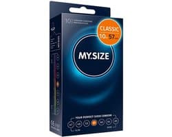 MY.SIZE Classic condooms maat 4 I 57 mm breed I 10 stuks standaard verpakking I premium condooms extra dun I condooms true to touch gossamer I dunne 0,07 mm wanddikte I condooms veganistisch