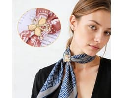 3 stuks sjaalringen voor dames, elegante goudwitte sjaalgesp, sjaalclip, stoffen ring, gesp voor dames