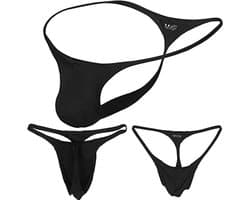 Lichte Neer Lage Taille Tanga voor Heren - Zwart Bikini Slip