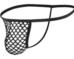 Heren String Zwart Net - Mannen Underwear String Net Design - Erotische Heren Ondergoed - Mesh String voor Mannen - Maten XS S M L XL 2XL 3XL 4XL - La Nuita