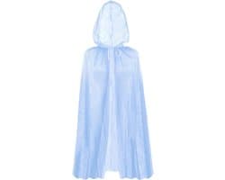 Allecta - Lange Tule Cape voor Dames | Halloween Verkleedkleding Volwassene Cosplay Mantel | Rollenspel Kostuum met Kap