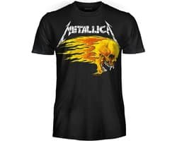 Heavy Metal Band T-shirt 'Flaming Skull' Uniseks voor Volwassenen en Jongens - Officiële Band Merch