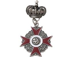Gespen Broche Kroon Medaille Badge Legering Vintage Revers Pin Orde Badge Voor Vrouwen Mannen Kostuum Decoratie (1 stuk), Metaal
