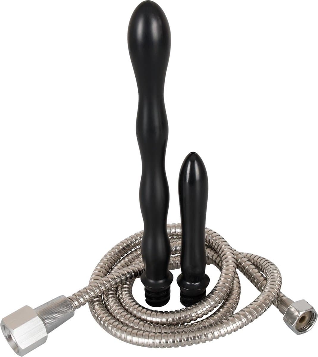 You2Toys – Anal Shower met 2 Verschillende Plugs en Doucheslang voor Dubbel Genot Deluxe Uitvoering – Zwart — afbeelding 1