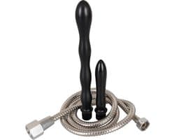 You2Toys – Anal Shower met 2 Verschillende Plugs en Doucheslang voor Dubbel Genot Deluxe Uitvoering – Zwart