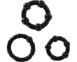 Scala Stay Hard - 3 stuks - Cockring - Zwart