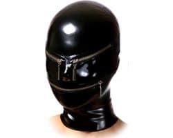 Latex seks masker - BDSM - 100 % Latex - 0,45MM Dik - Rits ogen en mond - S/M
