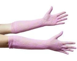 Handschoenen - Roze - Visnet/Kant - Elastisch - One Size