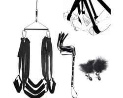 Sex Schommel - Sex Swing Extra Stevig – Seksschommel Met Accessoires – Seksspeeltjes voor Koppel – Seks Schommel BDSM – Erotiek Toys - Sex Sling – Love Swing – Discreet Verpakt – Zwart