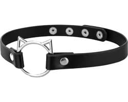 Choker kat - Kunstleer - Zwart