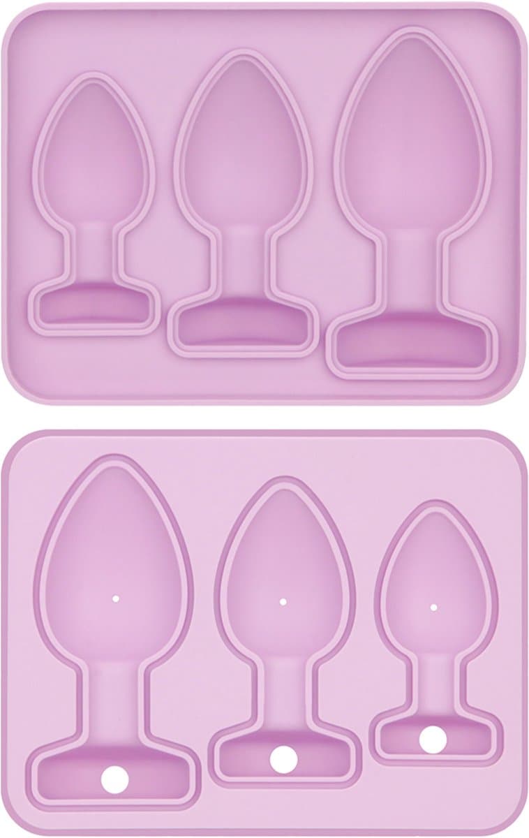 LoveToy - Siliconen IJsblokjesvorm - Buttplug Set - Lila — afbeelding 1