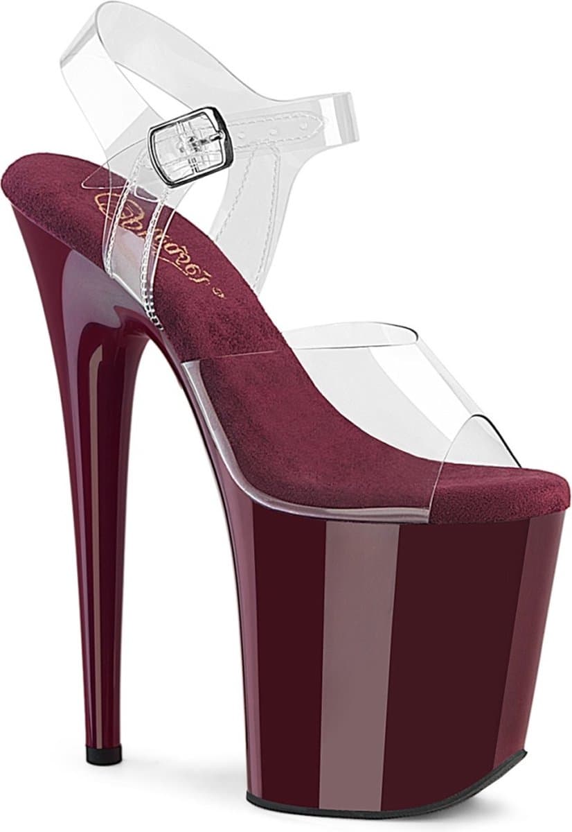 Pleaser - FLAMINGO808 Sandaal met enkelband, Paaldans schoenen - US 7 - 37 Shoes - Rood — afbeelding 1